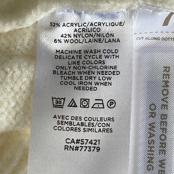 Ann Taylor Fair Isle White and Black Belted Sweater Dress Size L - Picture 8 of 9